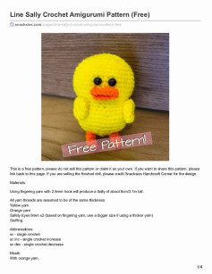 Line Sally Crochet Amigurumi Pattern (Free)