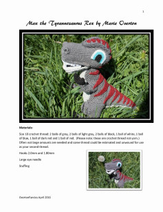 Max the Tyrannosaurus Rex crochet pattern