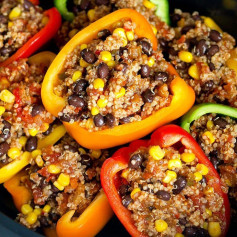 Meanwhile, check out this ​Mexican Stuffed Peppers 🔥🌱 Super clever lunch