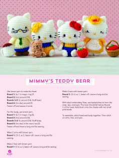 Mimmy’s Teddy Bear k kkk kk k Bonus Pattern from Hello Kitty Crochet