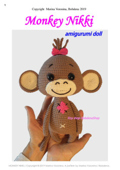 monkey nikki amigurumi doll