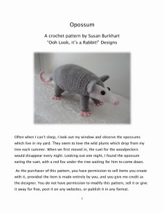 Opossum crochet pattern