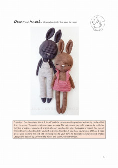 Oscar and Hazel bunny crochet pattern