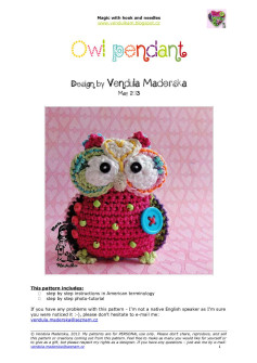 owl pendant crochet pattern