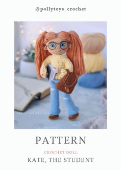 PATTERN CROCHET DOLL KATE, THE STUDENT