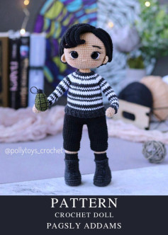 PATTERN CROCHET DOLL PAGSLY ADDAMS