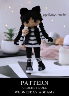 PATTERN CROCHET DOLL WEDNESDAY ADDAMS