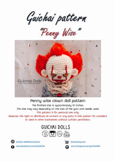 Penny wise clown doll pattern