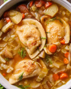 Pierogi, Kielbasa, & Cabbage Soup: