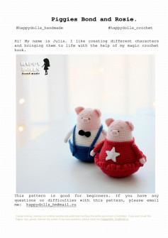 Piggies Bond and Rosie crochet pattern