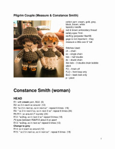 Pilgrim Couple (Measure & Constance Smith) crochet pattern