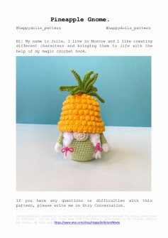 Pineapple Gnome crochet pattern