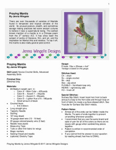 Praying Mantis crochet pattern