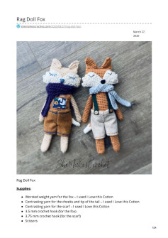 Rag Doll Fox crochet pattern