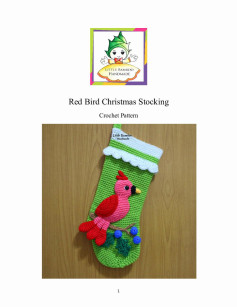 Red Bird Christmas Stocking Crochet Pattern