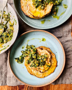 Roast Celeriac Steaks with Salsa Verde?