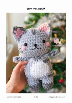 Sam the MEOW cat crochet pattern