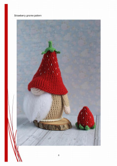 Strawberry gnome pattern