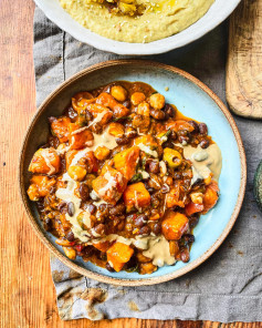 sweet potato , black bean & chickpea tagine stew