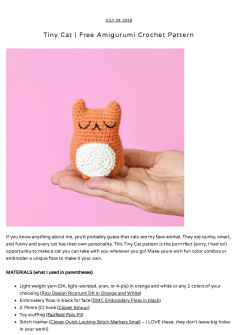 Tiny Cat | Free Amigurumi Crochet Pattern