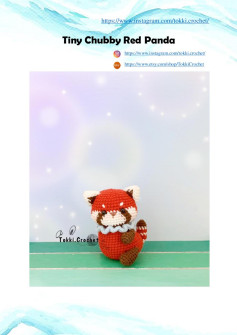 Tiny Chubby Red Panda crochet pattern