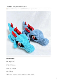 Totodile Amigurumi Pattern crocodile