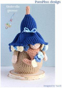 Umbrella gnome crochet pattern