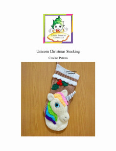 Unicorn Christmas Stocking Crochet Pattern