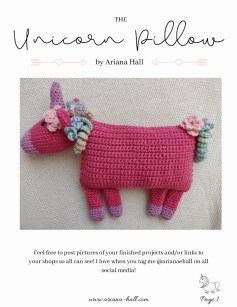 Unicorn Pillow crochet pattern