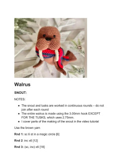 Walrus SNOUT crochet pattern