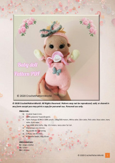 baby doll amigurumi crochet pattern