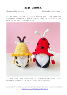 Bugs Gnomes crochet pattern