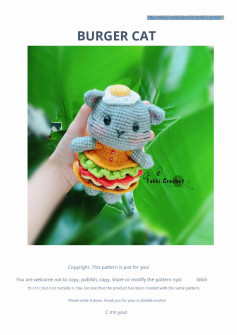 burger cat crochet pattern