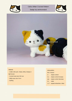 Calico kitten Crochet Pattern