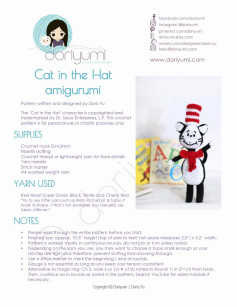 Cat in the Hat amigurumi Pattern