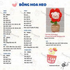 chart móc bông hoa heo