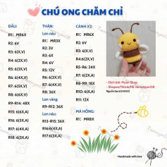 chart móc chú ong chăm chỉ