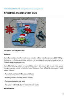 Christmas stocking with owls