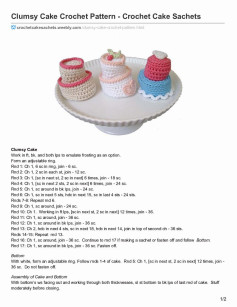 Clumsy Cake Crochet Pattern - Crochet Cake Sachets