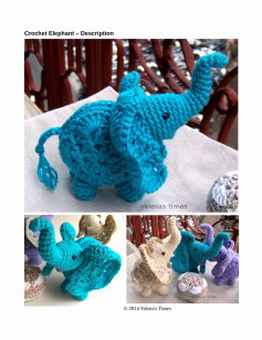 Crochet blue Elephant