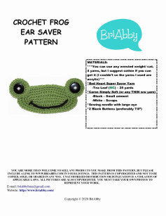 CROCHET FROG EAR SAVER PATTERN