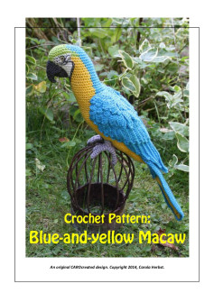 Crochet Pattern: Blue-and-yellow Macaw parrot