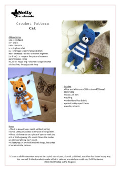 Crochet Pattern blue Cat and orange cat