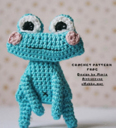 CROCHET PATTERN blue FROG