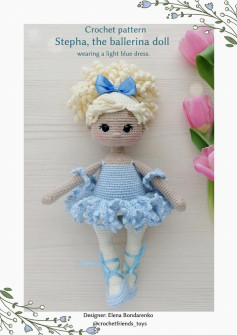 Crochet pattern Stepha the ballerina doll