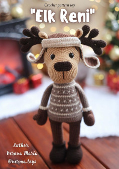 crochet pattern toy elk reni reindeer