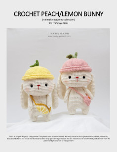 CROCHET PEACH/LEMON BUNNY (Animals costumes collection)