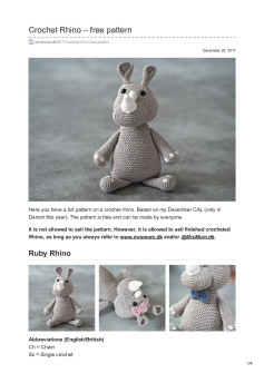 Crochet Rhino – free pattern