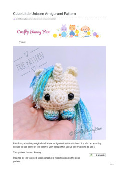 Cube Little Unicorn Amigurumi Pattern