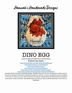 DINO EGG (CUDDLE DINO PATTERN SOLD SEPARATELY)